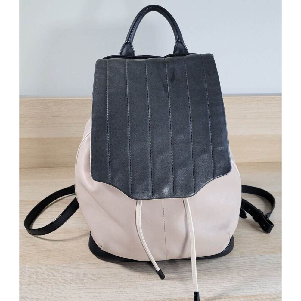 Rag & Bone Pilot Two Tone Backpack Leather Fawn Black Colorblock Purse Suede